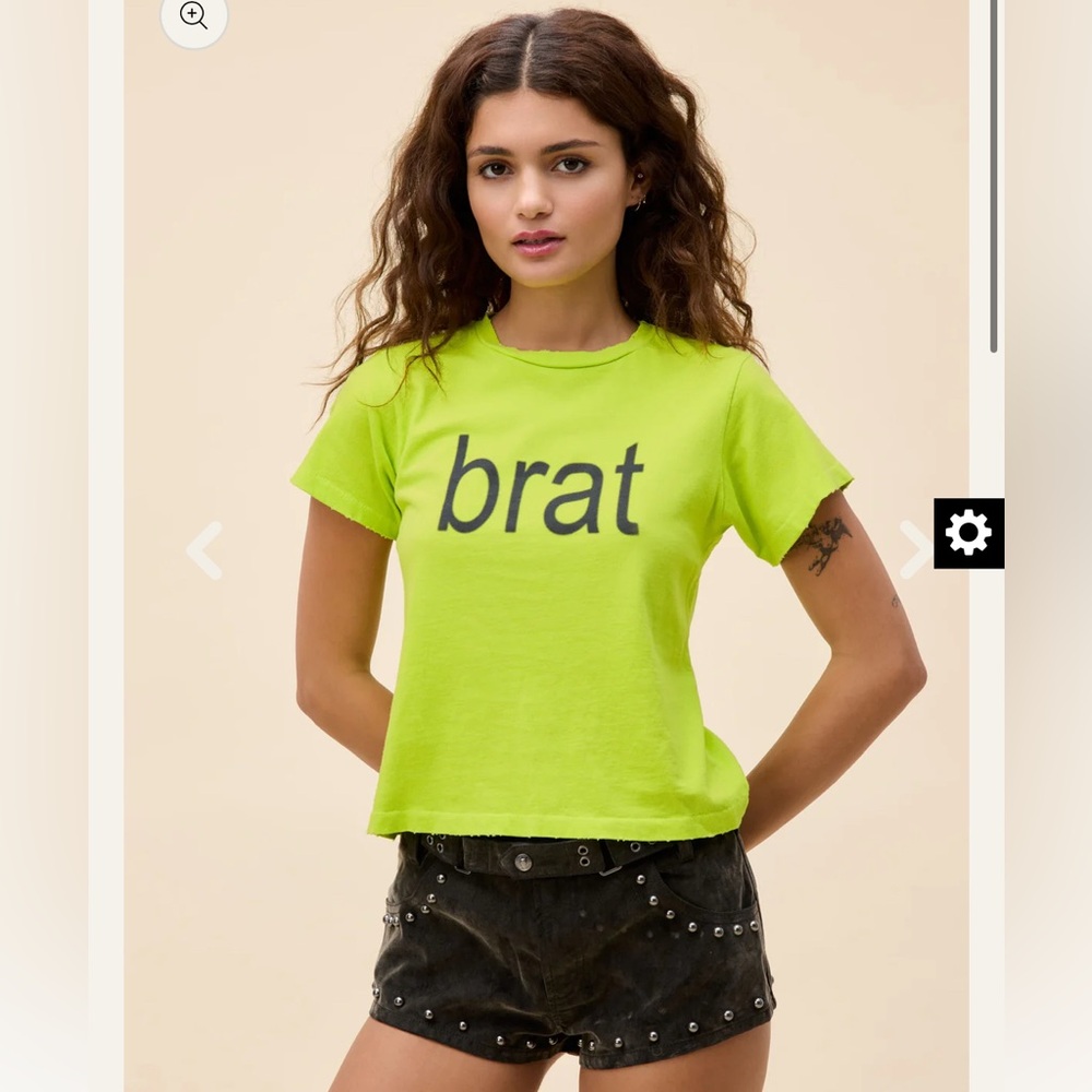NWT Daydreamer Charli XCX Brat Neon Green Graphic Tee Size small